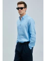 Lufian Erkek Pitaya Keten Mavi Gömlek 111010630