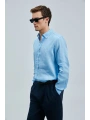 Lufian Erkek Pitaya Keten Mavi Gömlek 111010630