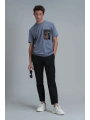 Lufian Erkek Exotic Modern Açık Gri T-Shirt 111020202