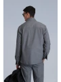 Lufian Hard Erkek Gri Basic Slim Fit Gömlek 112010651
