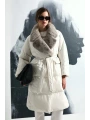 Lufian Hermes Kaz Tüyü Kadın Taş Rengi Mont 122120048