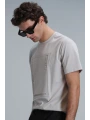 Lufian Erkek Mabel Yuvarlak Yaka Taş Renk T-Shirt 111020195