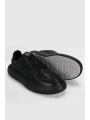 Lufian Mateas Erkek Siyah Deri Sneaker 112230251