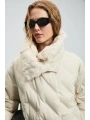 Lufian Monica Kaz Tüyü Kadın Ekru Renk Mont 122120047