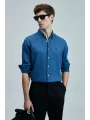 Lufian Erkek Pitaya Keten Saks Mavisi Gömlek 111010630