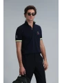 Lufian Erkek Polo Yaka Match Lacivert T-Shirt 111040183