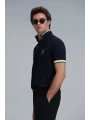 Lufian Erkek Polo Yaka Match Lacivert T-Shirt 111040183