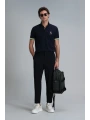 Lufian Erkek Polo Yaka Match Lacivert T-Shirt 111040183