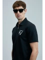 Lufian Erkek Slash Polo Yaka Siyah T-Shirt 111040224