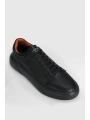 Lufian Tommy Erkek Siyah Deri Sneaker Ayakkabı 112230223