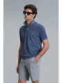 Lufian Erkek Vernon Polo Yaka Açık Lacivert T-Shirt 111040163
