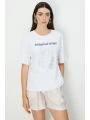 On Fashion Boncuk Baskılı Bluz 70341