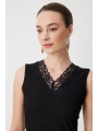 On Fashion Dantelli V Yaka Kolsuz Bluz 71420