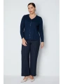 On Fashion Düğmeli Taşlı Uzun Bluz 71470