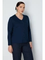 On Fashion Düğmeli Taşlı Uzun Bluz 71470
