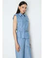 On Fashion Kemerli Cepli Gömlek Yaka Yelek 76954