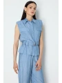 On Fashion Kemerli Cepli Gömlek Yaka Yelek 76954