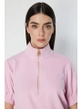 On Fashion Kolları Dikişli Önü Fermurlı Dik Yaka Bluz 76373