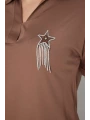 On Fashion Polo Yaka Kısa Kol Bluz 71423