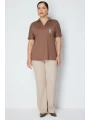 On Fashion Polo Yaka Kısa Kol Bluz 71423