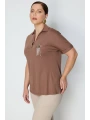 On Fashion Polo Yaka Kısa Kol Bluz 71423