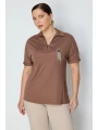 On Fashion Polo Yaka Kısa Kol Bluz 71423