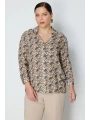 On Fashion V Yaka Çiçek Desenli Gömlek 74478