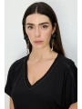 On Fashion V Yaka Taşlı Bluz 71540