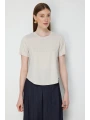 On Fashion Yazılı Dikişli Sıfır Yaka Bluz 76412