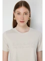 On Fashion Yazılı Dikişli Sıfır Yaka Bluz 76412