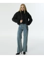 Twist Çift Parça Görünümlü Kadın Siyah Bomber Mont TW6250012158