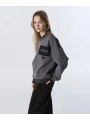 Twist Clorblock Patchli Kadın Gri Sweatshirt TW6250091056
