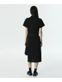 Twist Kadın Pileli Asimetrik Siyah Elbise TW6250002122