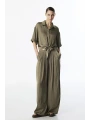 Twist Kadın Saten Haki Pantolon TS1250003235