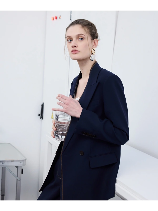 İpekyol Kontrast Dikişli Kruvaze Blazer IS1260106018