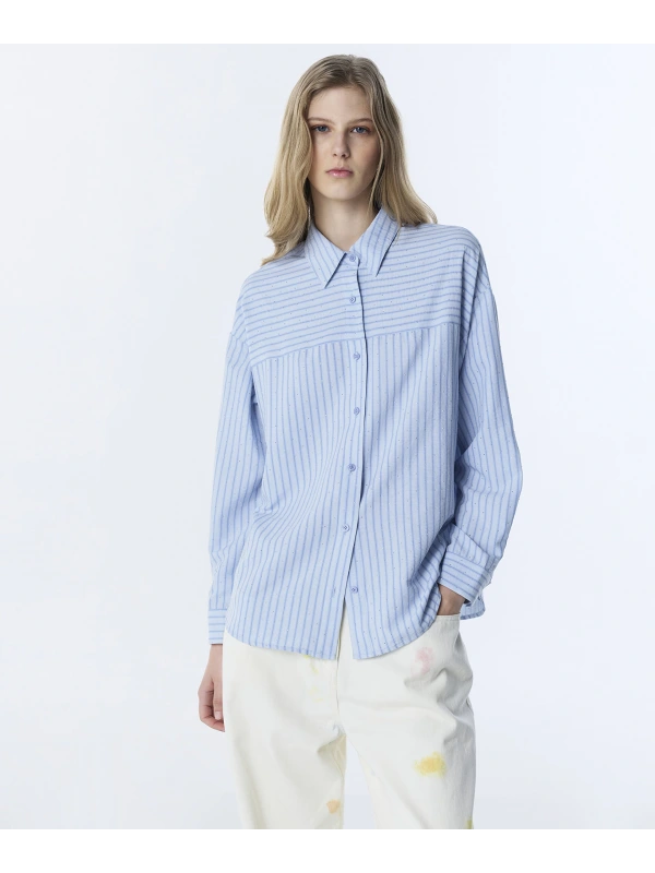 Twist Hotfix Baskılı Çizgi desen Gömlek TS1260025160