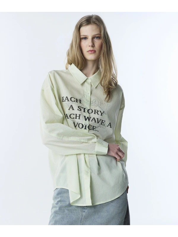 Twist Slogan Ve Görsel Baskılı Oversize Gömlek TS1260025110