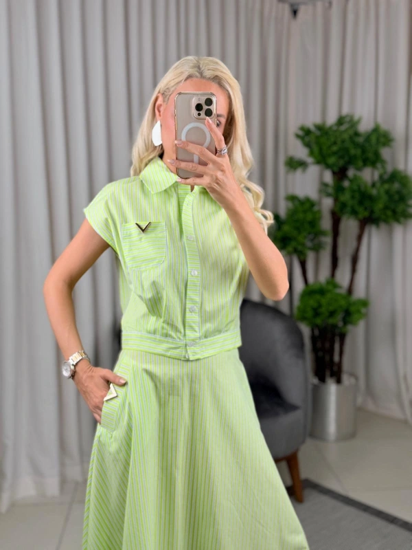 On Fashion Düğmeli Cepli Gömlek 56312