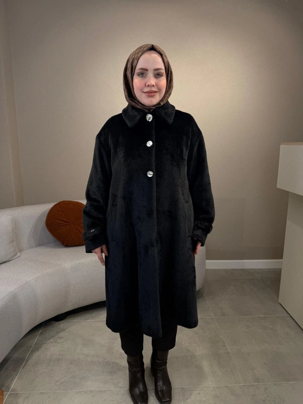 Matex Düğmeli Peluş Kaban 8251