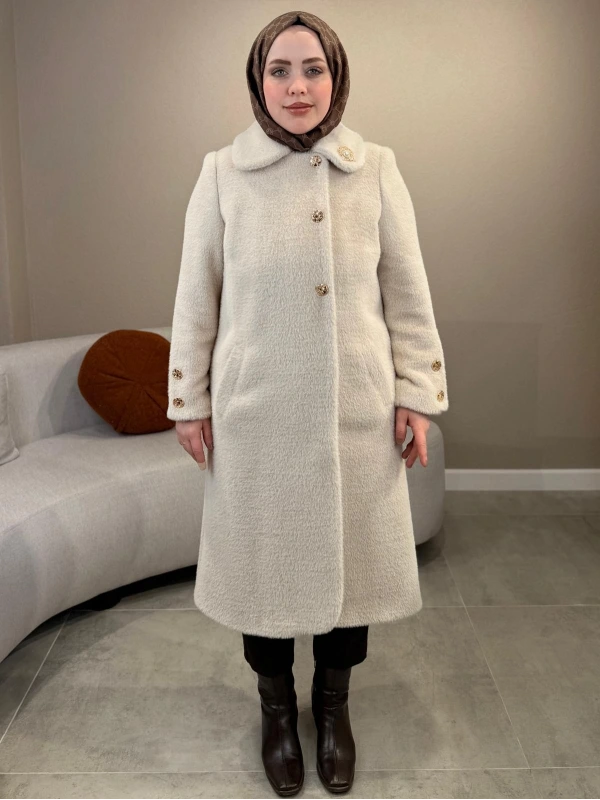 Matex Yakası Broş Detaylı Kaban 8340