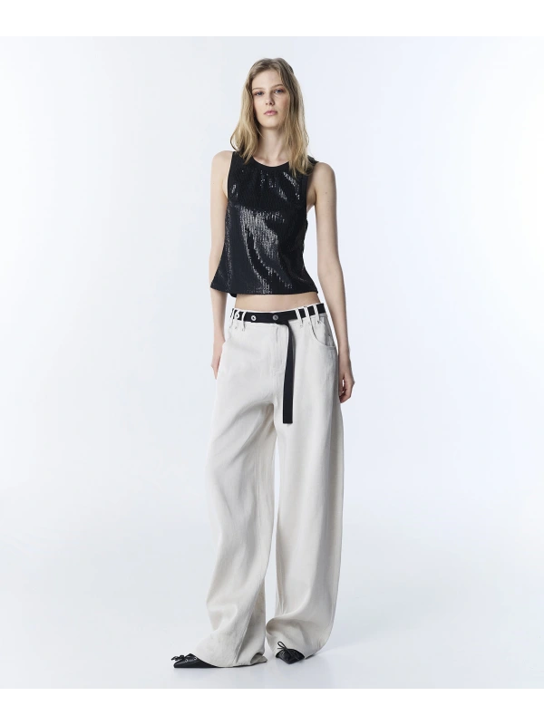 İpekyol Kontrast Kuşaklı Baggy Pantolon TS1260003126