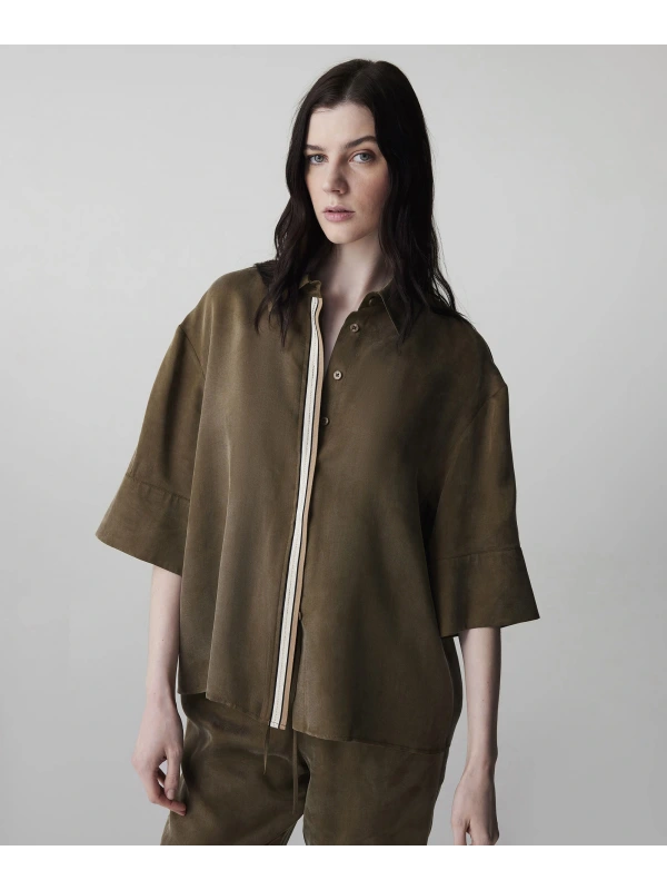 İpekyol Kontrast Biyeli Hotfix Baskılı Gömlek IS1260025153