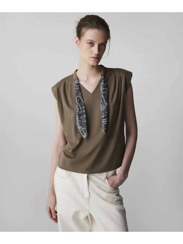 İpekyol Fular Aksesuarlı T-Shirt IS1260070077