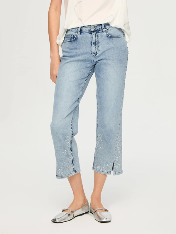 Faik Sönmez Yanları Taş Detaylı Straight Fit Jean Pantolon US26JPN008