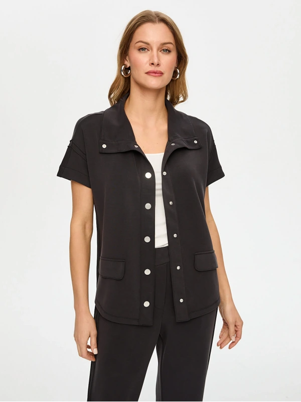 Faik Sönmez Dikiş Detaylı Modallı Kısa Kol Eşofman Üstü US26ESU002