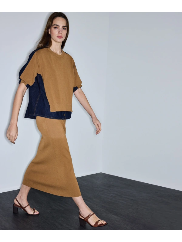 İpekyol Denim Mix Colorblock Etek IS1260004071