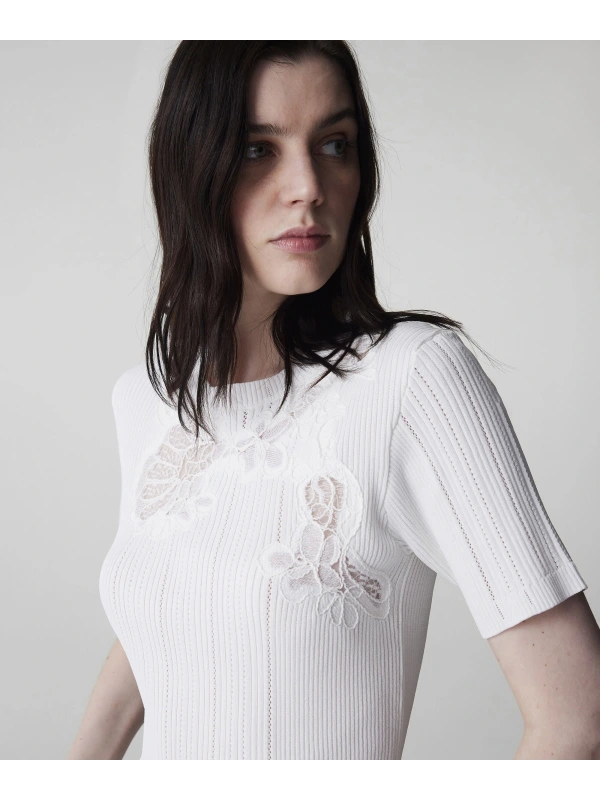 İpekyol Nakışlı Dantel Mix Triko IS1260050071