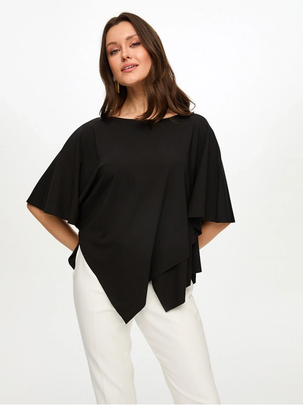 Faik Sönmez Mendil Form Asimetrik Yuvarlak Yaka T-Shirt US26TSH062