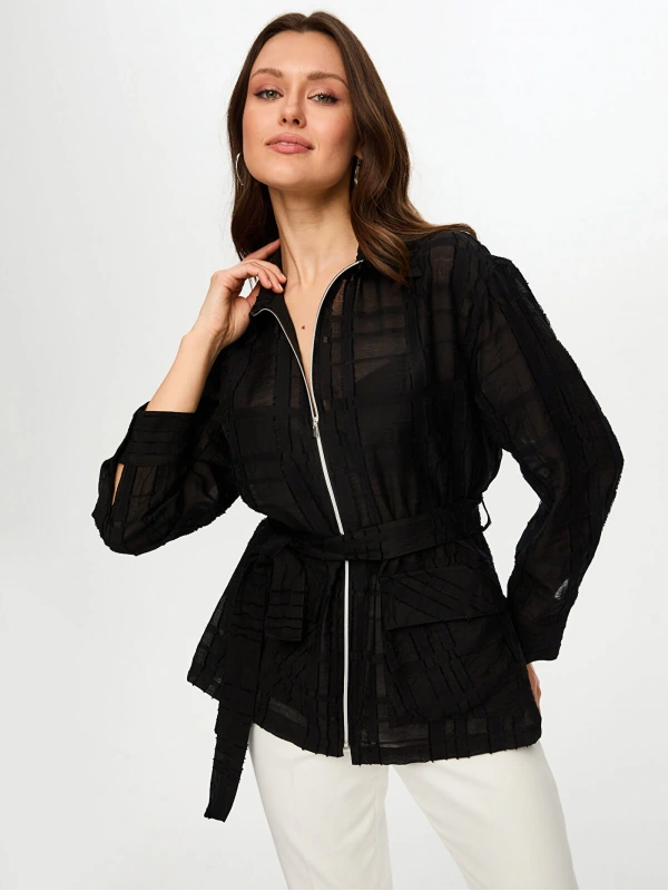 Faik Sönmez Kendinden Desenli Overshirt Tunik US26TNK006