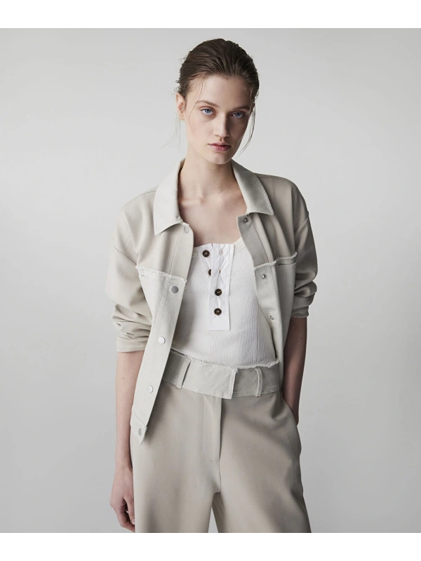 İpekyol Kumaş Mix Raw Edge Sweatshirt IS1260091009